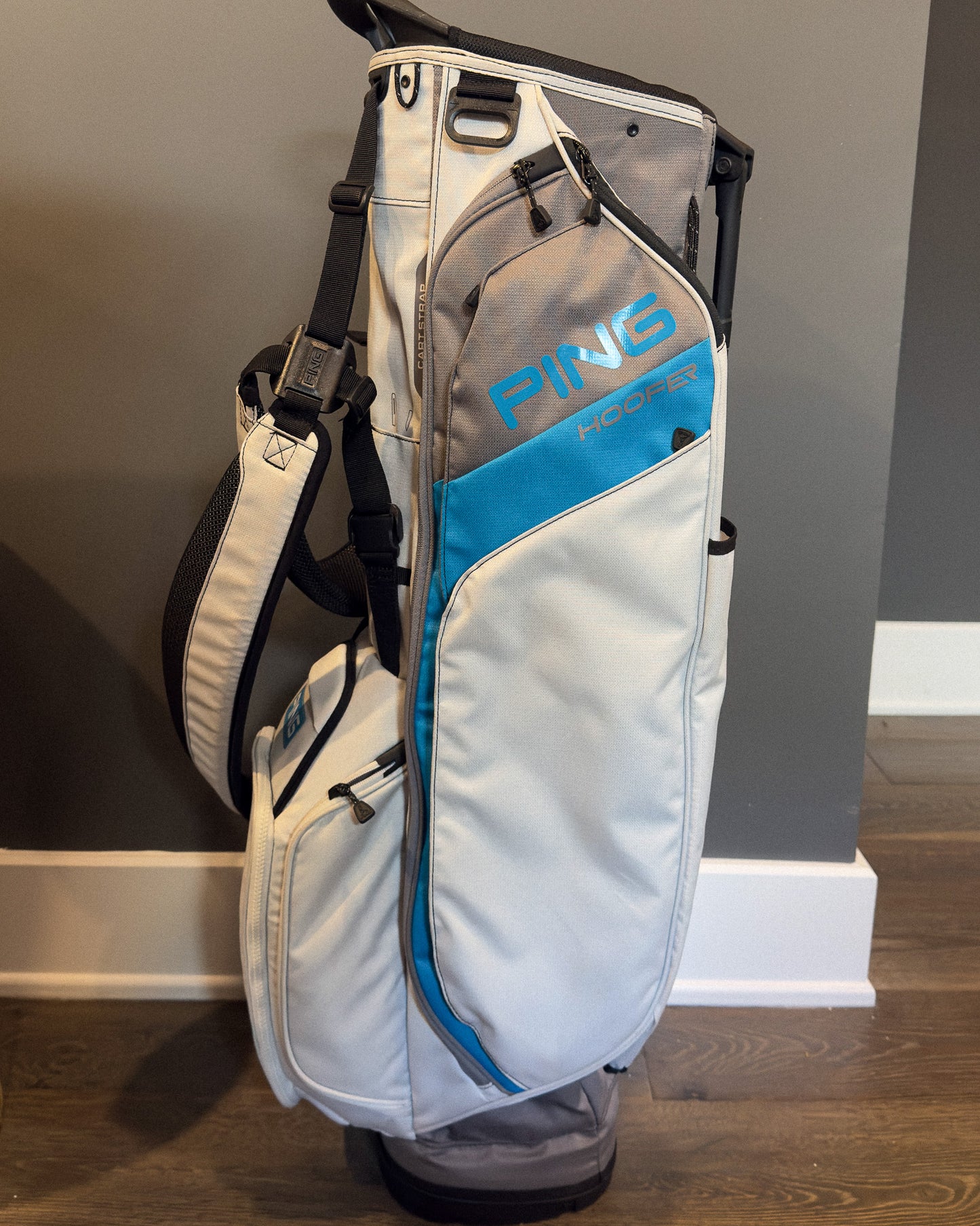 Pre-owned Ping Hoofer Stand Golf Bag (Blue/Grey)